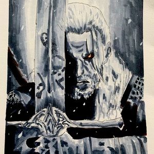 The witcher copic marker drawing